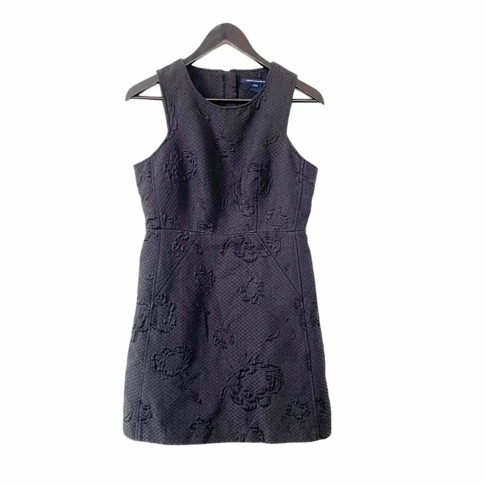 French Connection Black Textured Sheath Dress - Picture 7 of 8